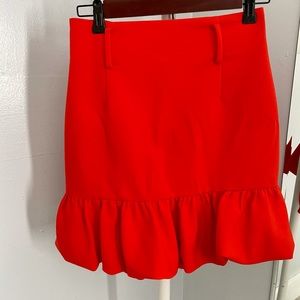 Zara bright red skirt